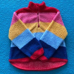 Old Navy rainbow color block fleece pullover sweater size S Small